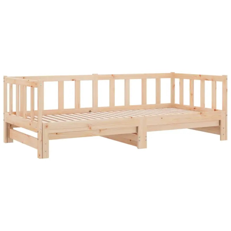 Slaapbank met onderschuifbed van massief grenenhout met handige totale afmetingen - Bedden & bedframes
