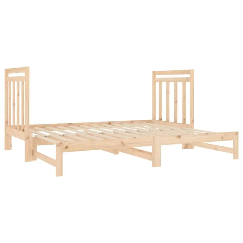 Slaapbank van massief grenenhout met levering bevat en diverse afmetingen - Naturel / 2x (90 x 190) cm - Bedden &