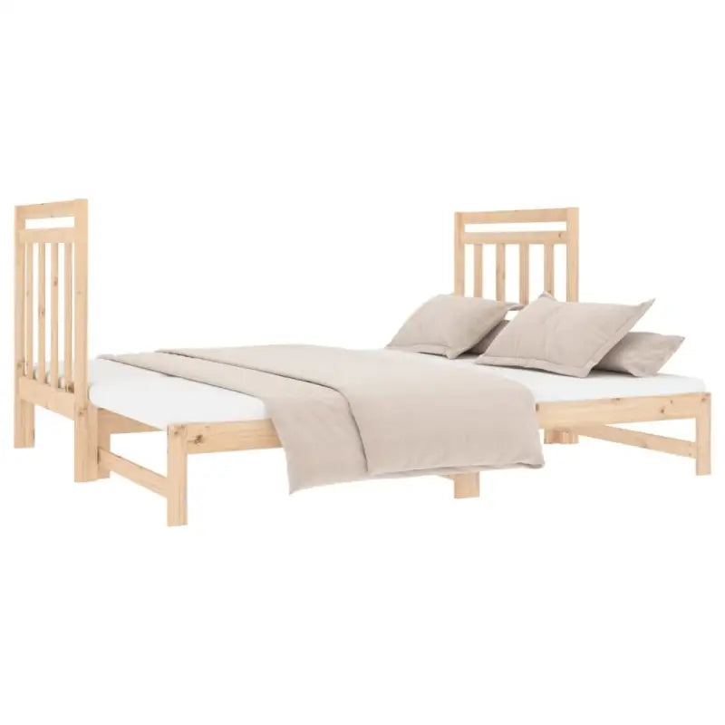 Slaapbank van massief grenenhout met levering bevat en diverse afmetingen - Naturel / 2x (90 x 190) cm - Bedden &