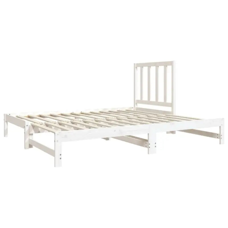 Slaapbank van massief grenenhout met praktische afmetingen - Wit - Bedden & bedframes