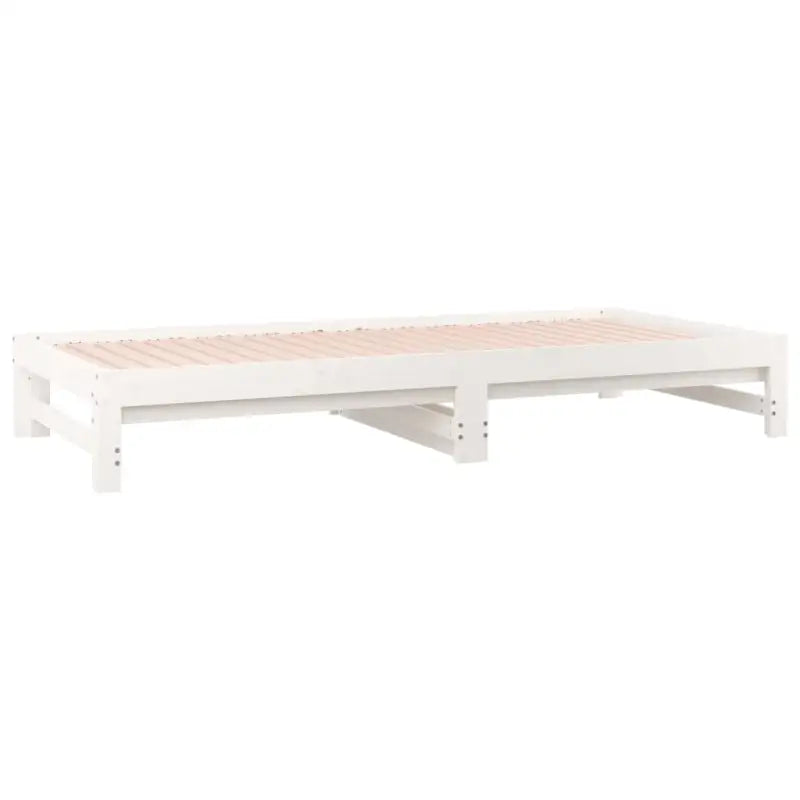 Slaapbank van massief grenenhout met praktische afmetingen - Wit - Bedden & bedframes