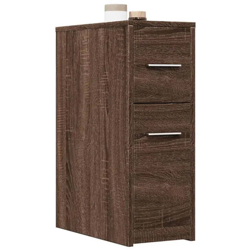 Smalle badkamerkast van bewerkt hout voor duurzaamheid en decoratie - bruin eikenkleur / 1 - Opbergkasten & lockerkasten