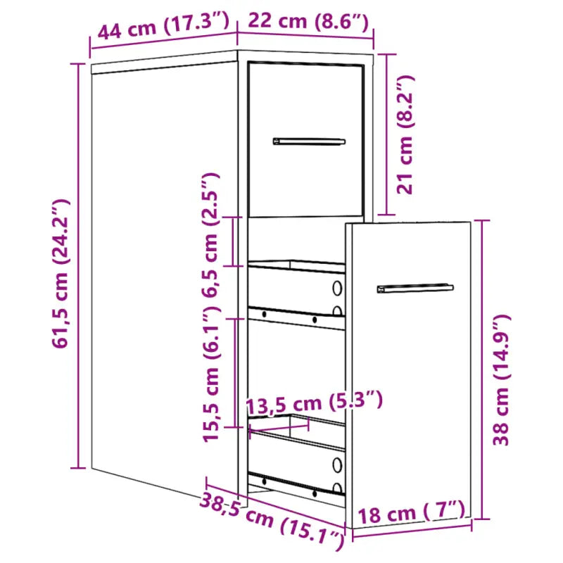 Smalle badkamerkast van bewerkt hout voor duurzaamheid en decoratie - Opbergkasten & lockerkasten