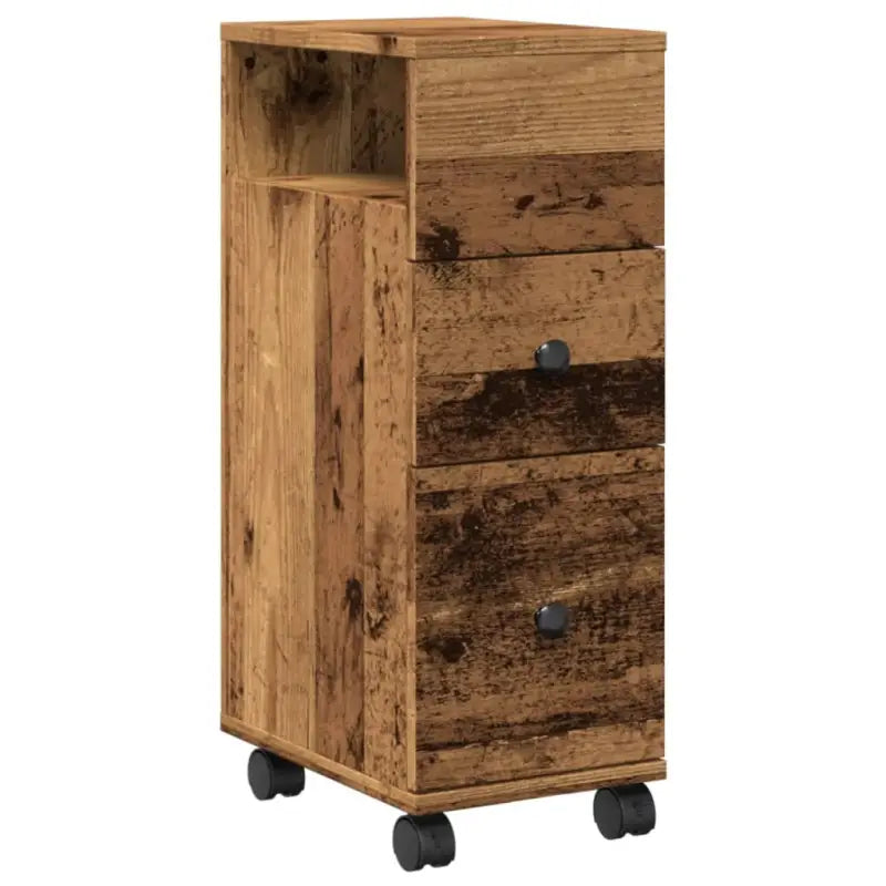 Smalle badkamerkast van bewerkt hout voor een decoratieve en praktische ruimte - Opbergkasten & lockerkasten