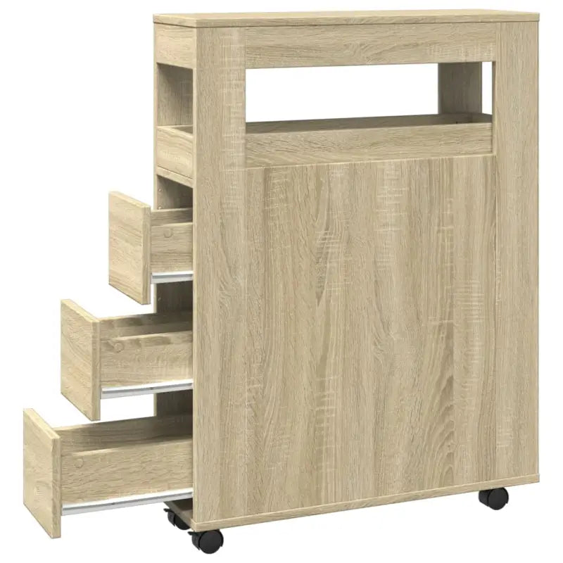 Smalle badkamerkast van bewerkt hout voor een praktische en stijlvolle inrichting - Opbergkasten & lockerkasten