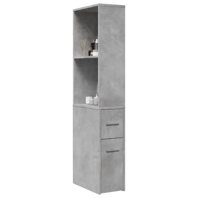 Smalle badkamerkast van bewerkt hout voor een stijlvol interieur - Betongrijs / 1 - Opbergkasten & lockerkasten
