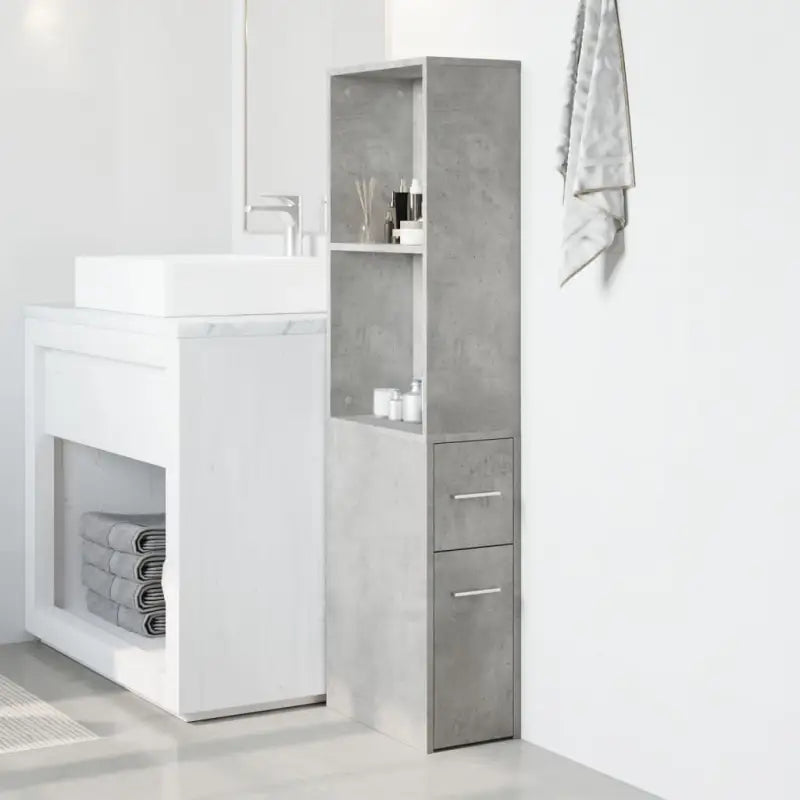 Smalle badkamerkast van bewerkt hout voor een stijlvol interieur - Opbergkasten & lockerkasten