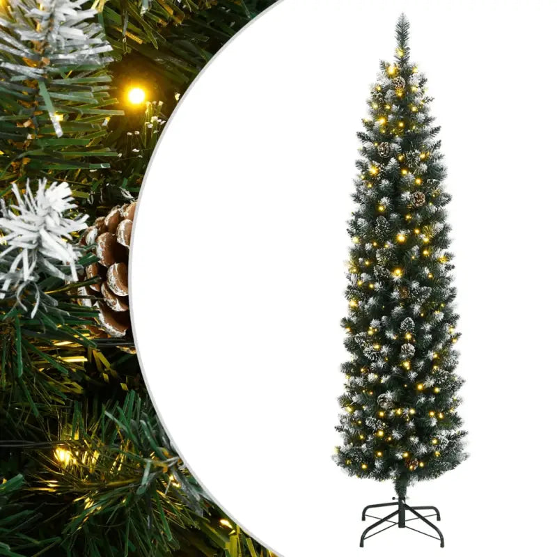 Smalle kerstboom met spitse uiteinden voor feestelijke sfeer in huis - 240 cm / 1 / met LED - Kerstbomen