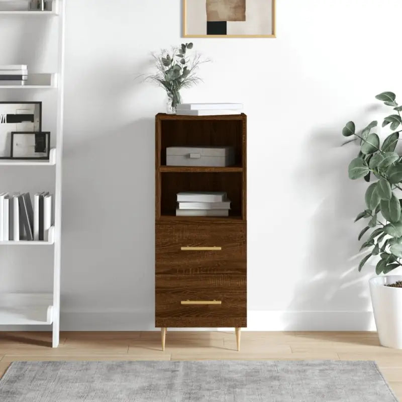 Sonoma Eiken Dressoir met metalen poten en bewerkt hout - Bruineiken / 1 - Dressoirs & buffetkasten