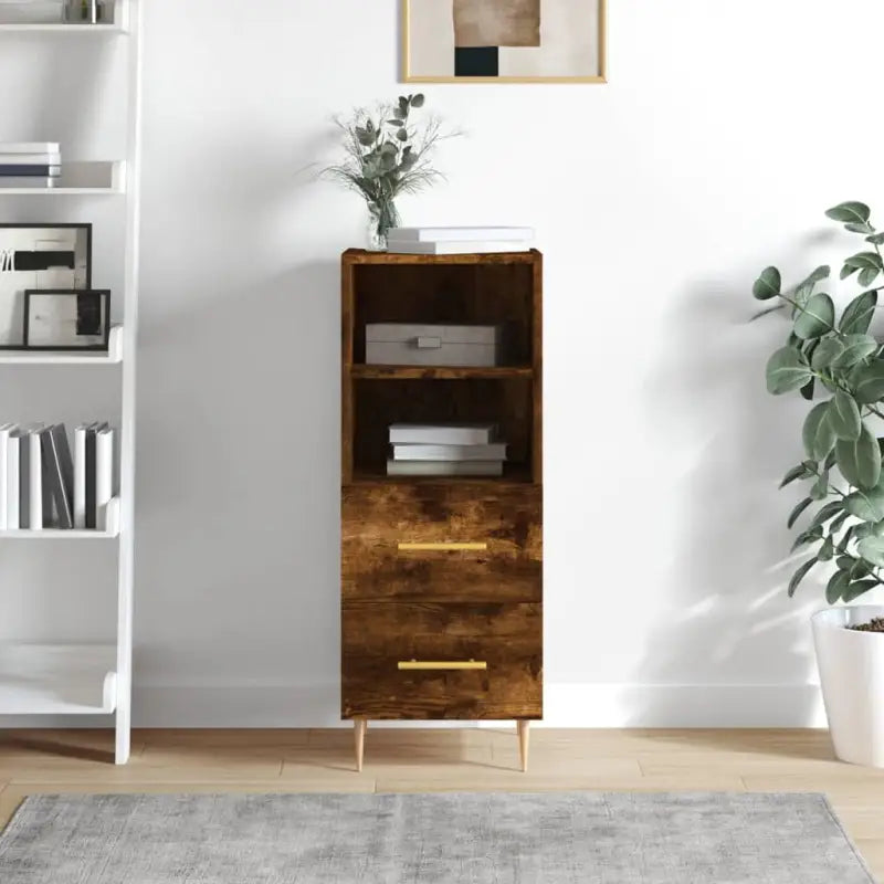 Sonoma Eiken Dressoir met metalen poten en bewerkt hout - Gerookt eiken / 1 - Dressoirs & buffetkasten