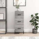 Sonoma Eiken Dressoir met metalen poten en bewerkt hout - Grijs sonoma / 1 - Dressoirs & buffetkasten