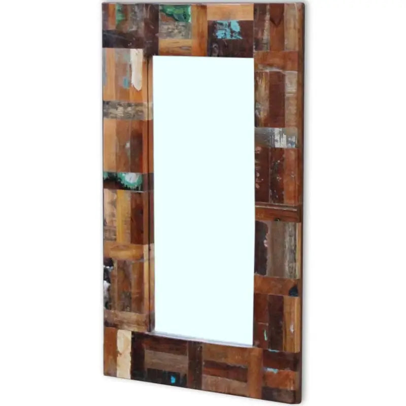 Spiegel met gerecycled hout voor een milieuvriendelijk interieur - 80 x 50 cm / 1 - Spiegels