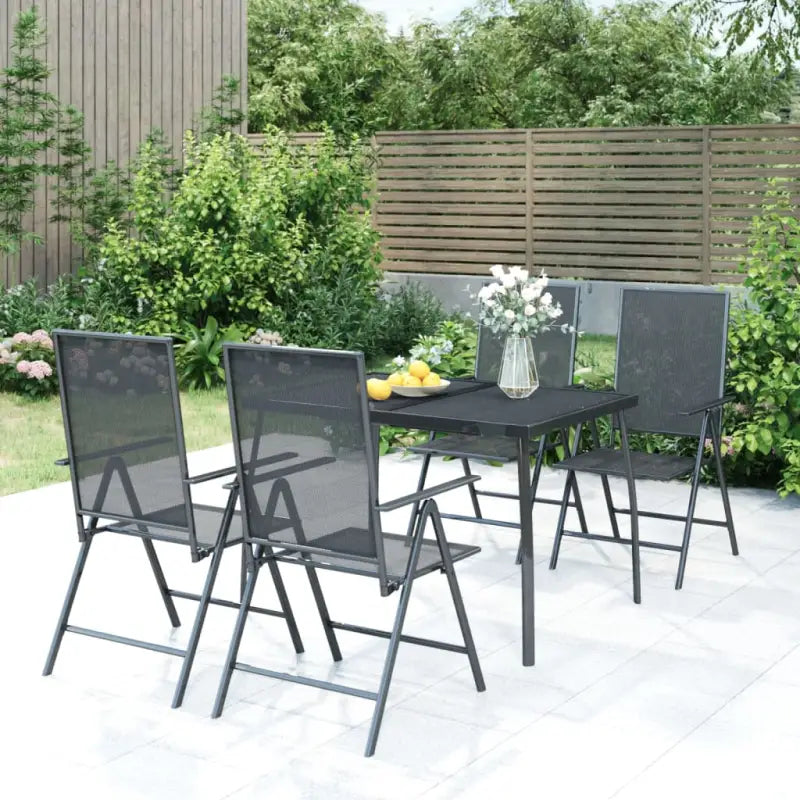 Stabiel frame tuinset met verstelbare tuinstoel voor modern comfort - 110 cm tafellengte - Tuinsets