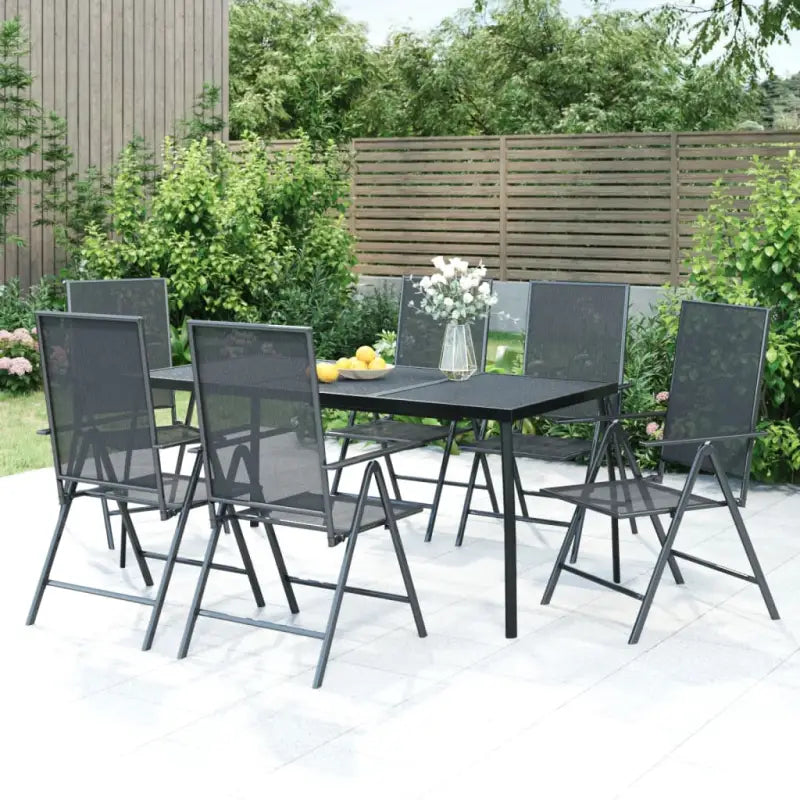 Stabiel frame tuinset met verstelbare tuinstoel voor modern comfort - Lengte tafel 165 cm - Tuinsets