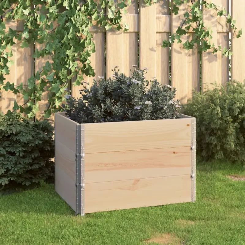 Stapelbare plantenbak van massief grenenhout met metalen hoeken - 60 x 80 cm / 3 - Bloempotten & plantenbakken