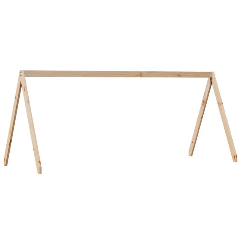 Stapelbed met bedhuis en open zijdeur in massief grenenhout - Bedden & bedframes