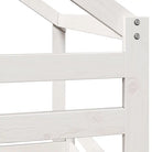 Stapelbed met bedhuis en open zijdeur van massief grenenhout in wit materiaal - Bedden & bedframes
