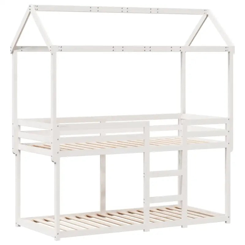 Stapelbed met bedhuis in massief grenenhout en open zijdeur - Bedden & bedframes