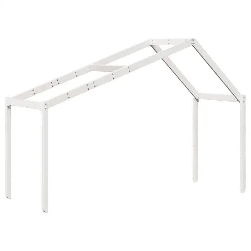 Stapelbed met bedhuis in wit materiaal en massief grenenhout - Bedden & bedframes