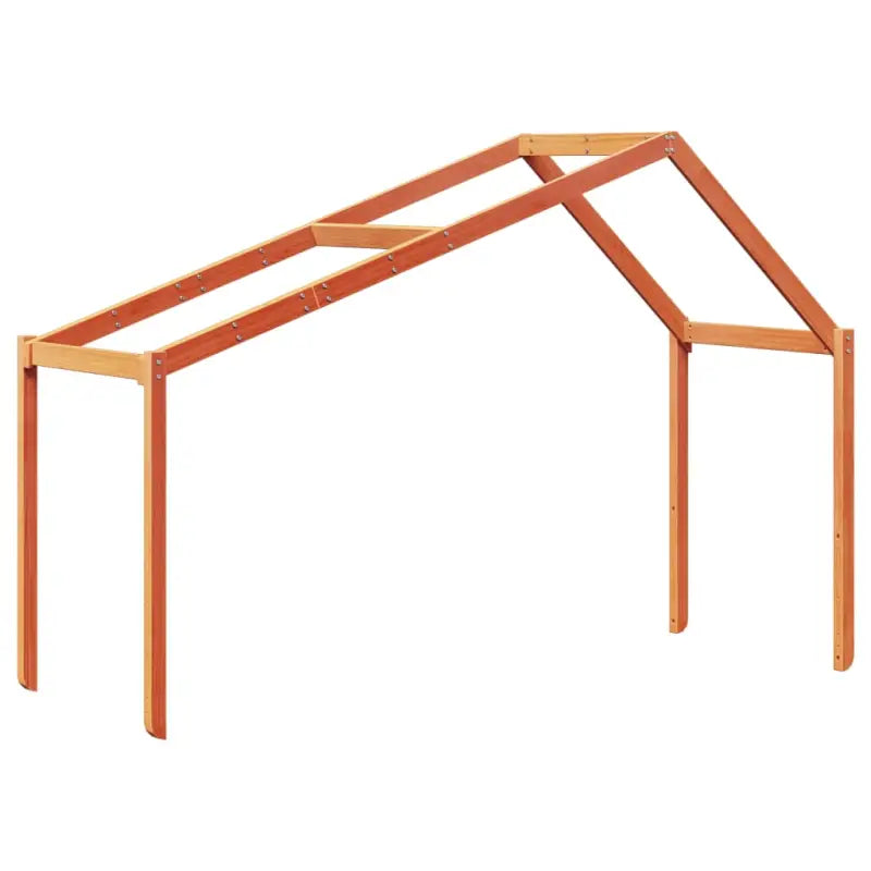 Stapelbed met bedhuis van massief grenenhout en open zijdeur - Bedden & bedframes