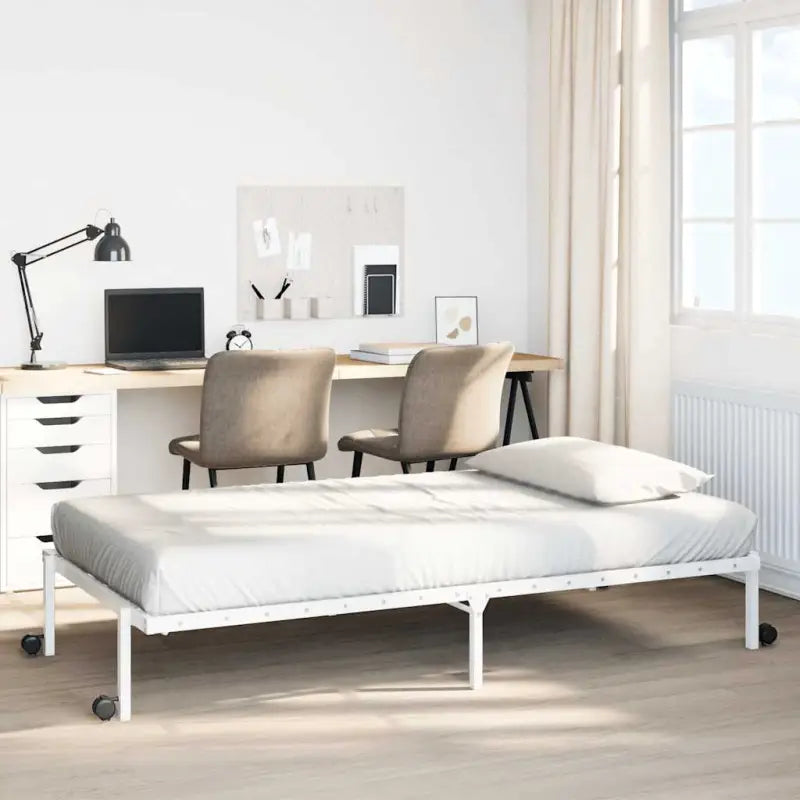 Stevig bedframe met extra opbergruimte en tijdloos design - Wit / 100 x 200 cm - Bedden & bedframes