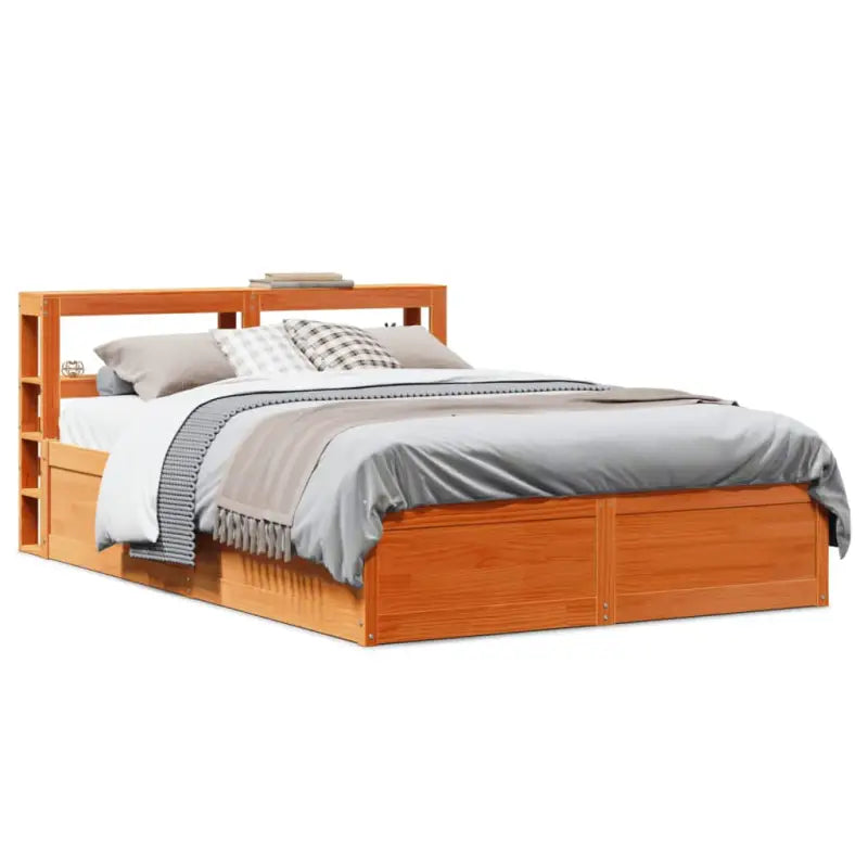 Stevige bedframe van massief grenenhout voor een goede nachtrust - Wasbruin / 140 x 200 cm - Bedden & bedframes