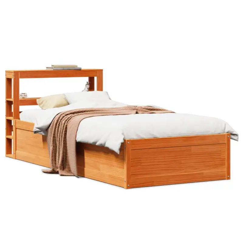 Stevige bedframe van massief grenenhout voor een goede nachtrust - Wasbruin / 100 x 200 cm - Bedden & bedframes