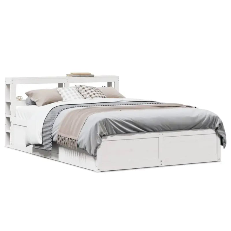 Stevige bedframe van massief grenenhout voor een goede nachtrust - Wit / 140 x 190 cm - Bedden & bedframes