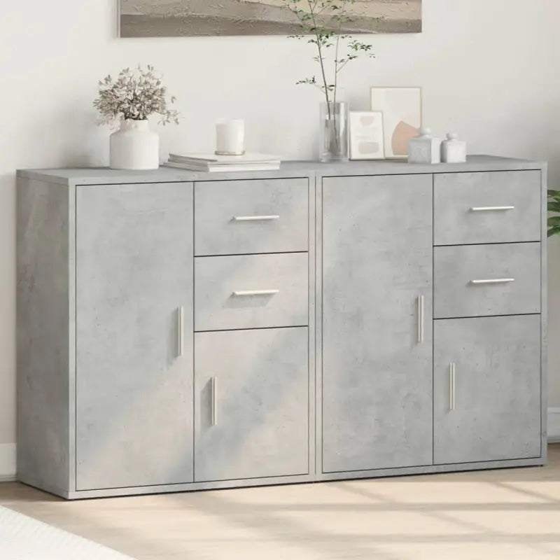 Stevige dressoirs en buffetkasten van bewerkt hout met trendy ontwerp - Betongrijs / 1 - Dressoirs & buffetkasten
