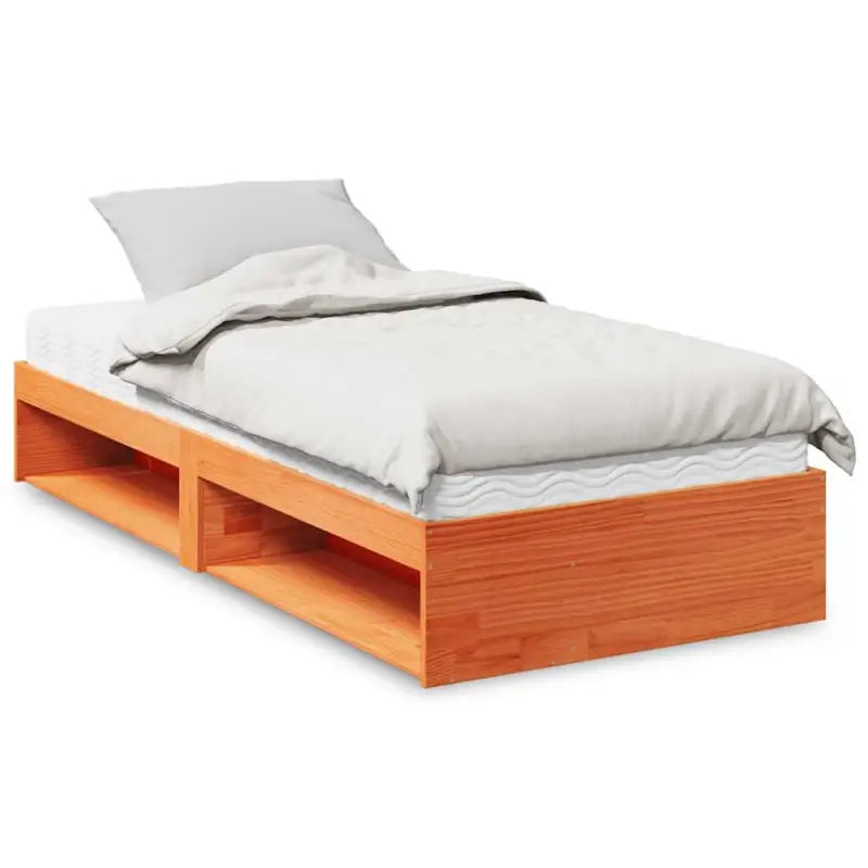 Stijlvol daybed van massief grenenhout met opbergruimte voor elke kamer - Wasbruin / 90 x 200 cm - Bedden & bedframes