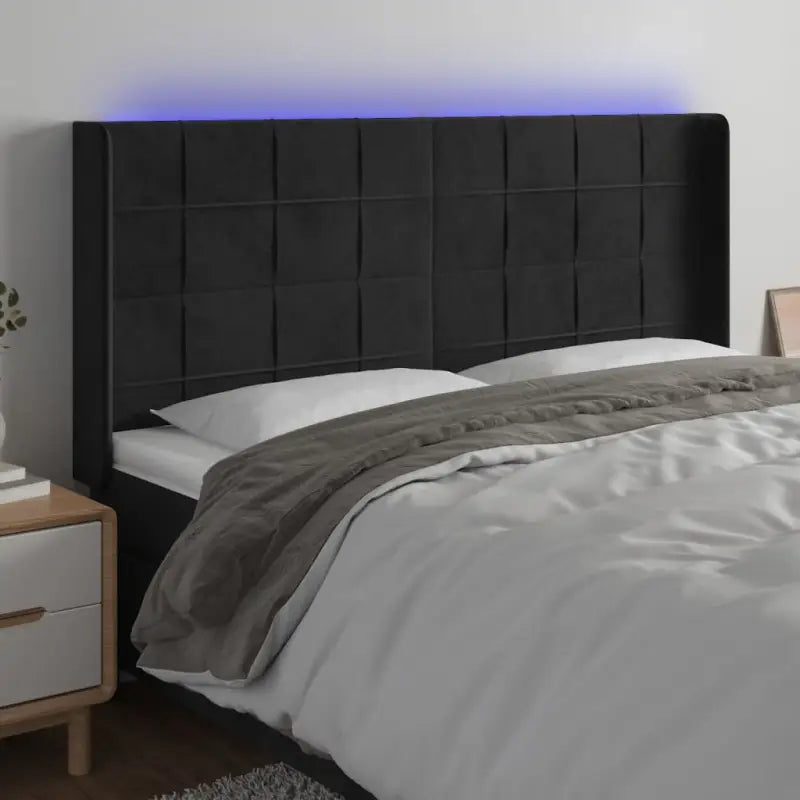 Stijlvol LED Hoofdbord voor een Modern Slaapkamer Accessoire - Zwart / 163 x 16 x 118/128 cm / 1 - Hoofdborden