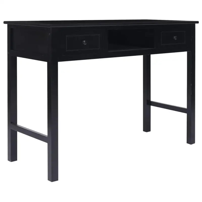 Stijlvol massief paulowniahout bureau voor een elegant interieur - Zwart - Bureaus