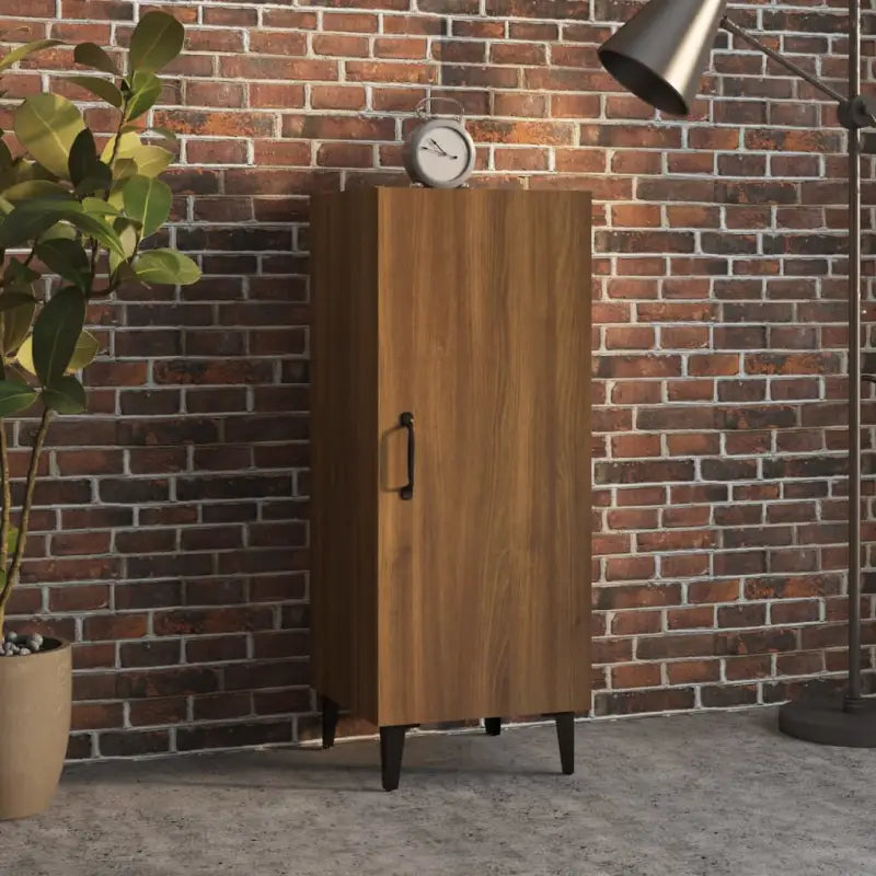 Stijlvolle dressoir met bewerkt hout voor praktische opslag - bruin eikenkleur / 1 - Dressoirs & buffetkasten