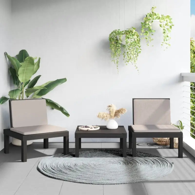 Stijlvolle en duurzame loungeset voor je tuin of terras - Antraciet - Tuinsets