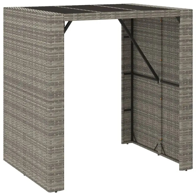 Stijlvolle poly rattan tuinbarset met eenvoudig schoon en gepoedercoat staal - Grijs - Tuinsets