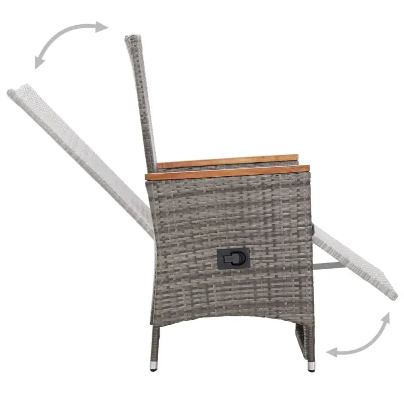 Stijlvolle poly rattan tuinset met gepoedercoate stalen frame en comfortabele stoelen - Grijs - Tuinsets