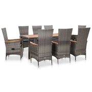 Stijlvolle poly rattan tuinset met gepoedercoate stalen frame en comfortabele stoelen - Grijs - Tuinsets