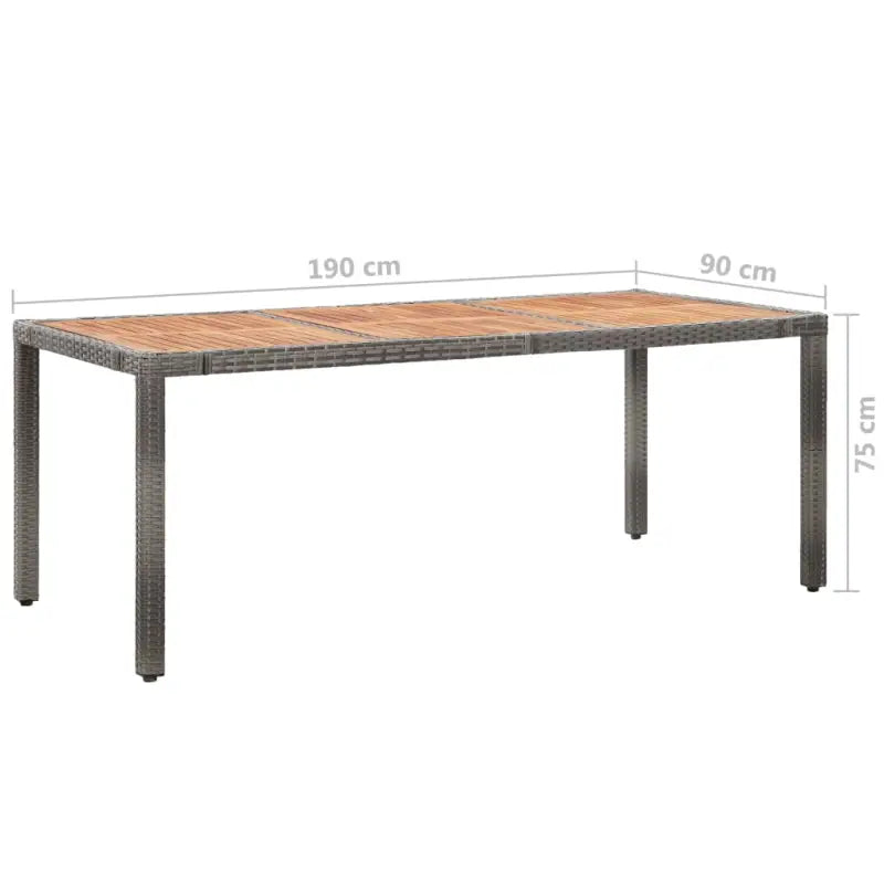 Stijlvolle poly rattan tuinset met gepoedercoate stalen frame en comfortabele stoelen - Grijs - Tuinsets