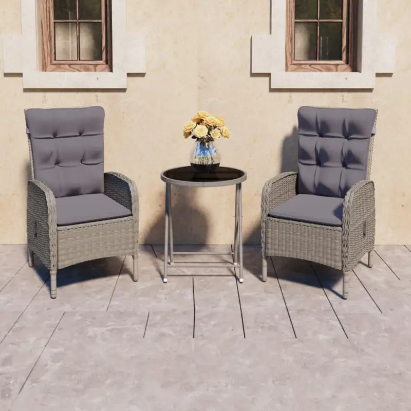 Stijlvolle Poly Rattan Tuinsets voor Buiten Eten en Ontspanning - Grijs - Tuinsets