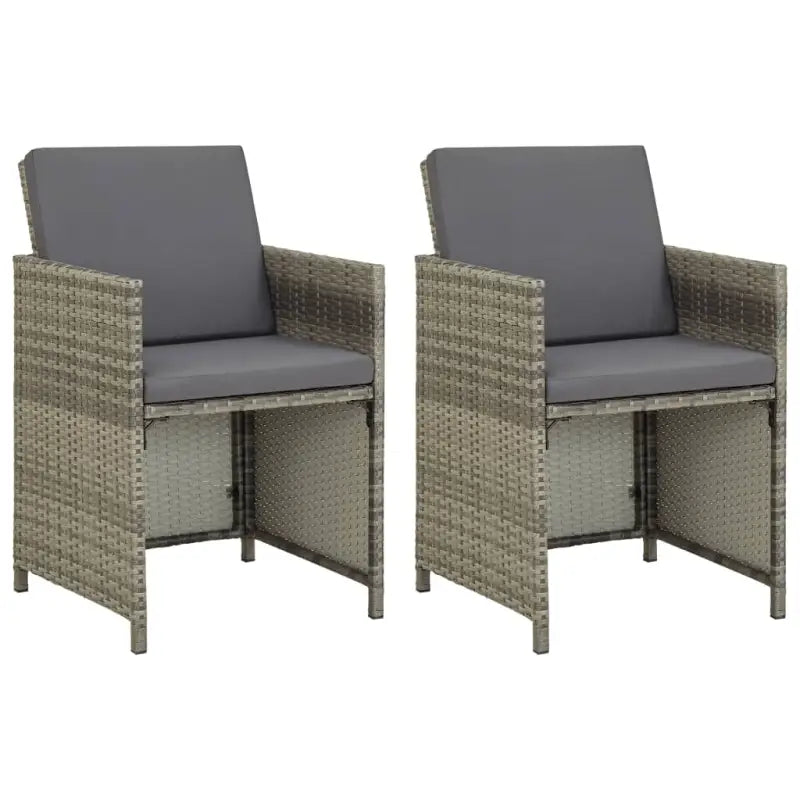 Stijlvolle rattan tuinstoelen inclusief levering bevat voor tuin of terras - Grijs / 2 - Tuinstoelen