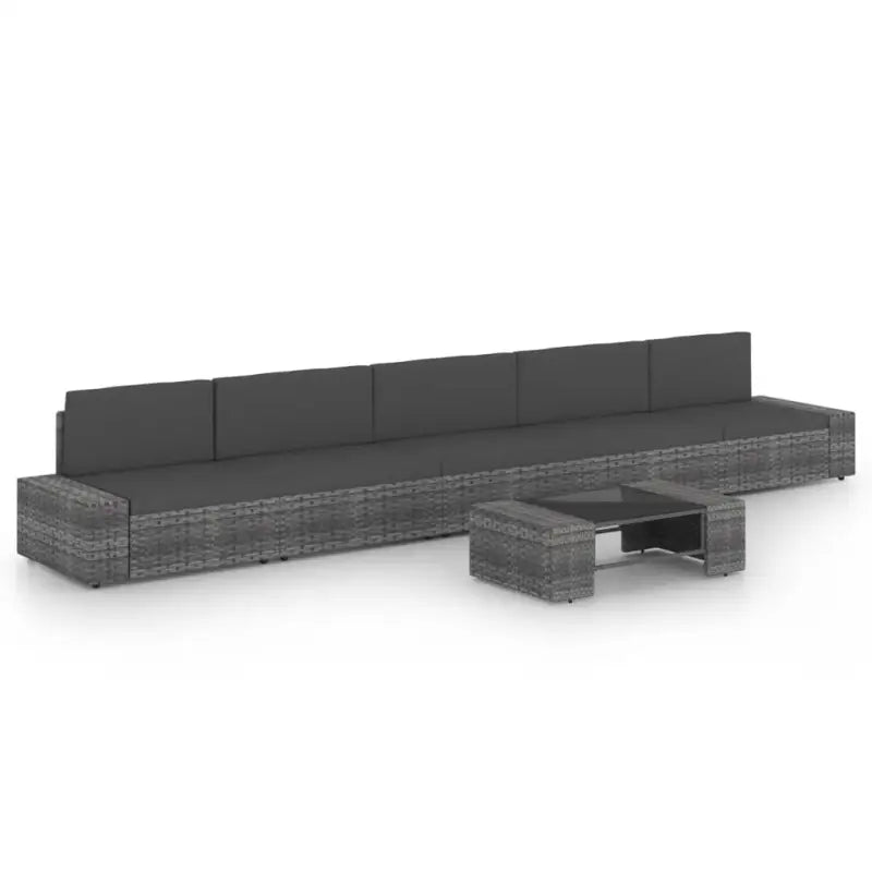 Stijlvolle tuinset voor ontspannen bijeenkomsten - 2x hoek + 3x midden + Tafel - Tuinsets
