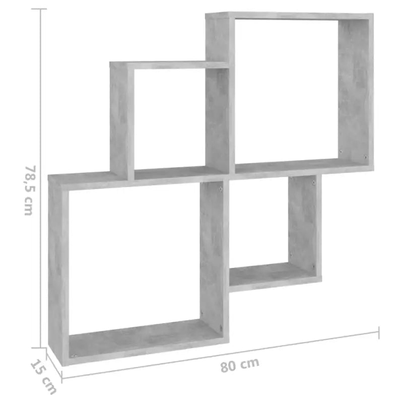 Stijlvolle wandplank van bewerkt hout voor organisatie en decoratie - Betongrijs / 1 - Wandplanken
