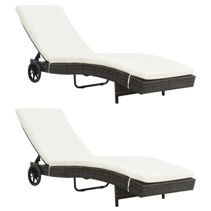 Stijlvolle waterbestendige ligstoelen voor in de tuin of op het terras - Bruin / 2 - Ligstoelen