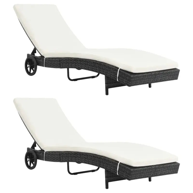 Stijlvolle waterbestendige ligstoelen voor in de tuin of op het terras - Zwart / 2 - Ligstoelen