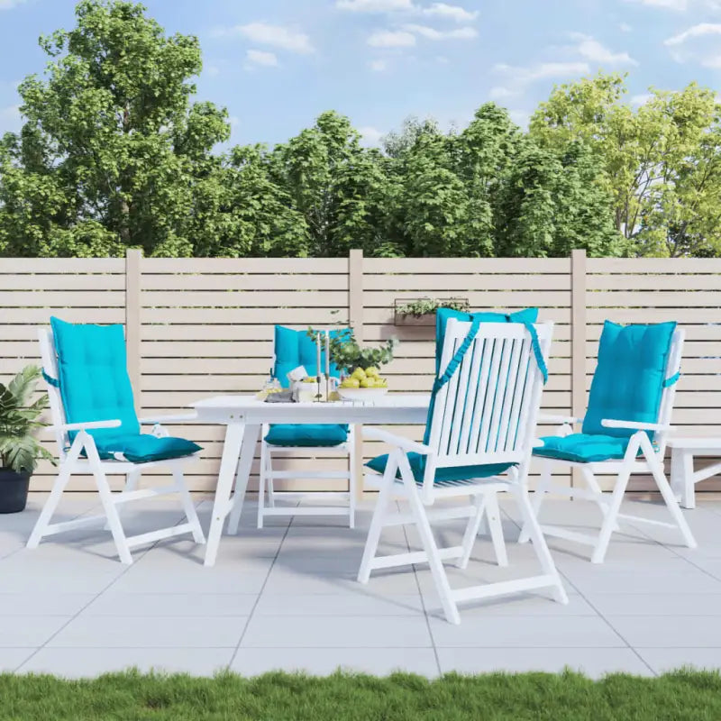 Stoelkussens met hoge rug van oxford stof voor een frisse uitstraling - Turquoise / 4 / with 2 elastic straps