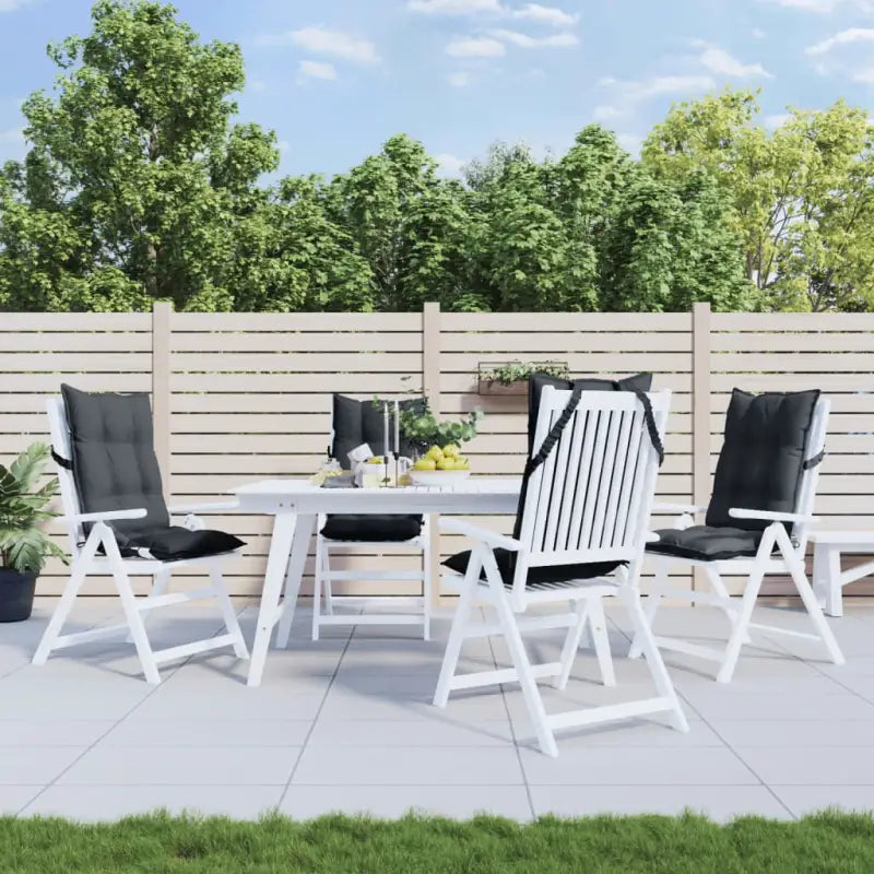 Stoelkussens met hoge rug van oxford stof voor een frisse uitstraling - Antraciet / 4 / with 2 elastic straps