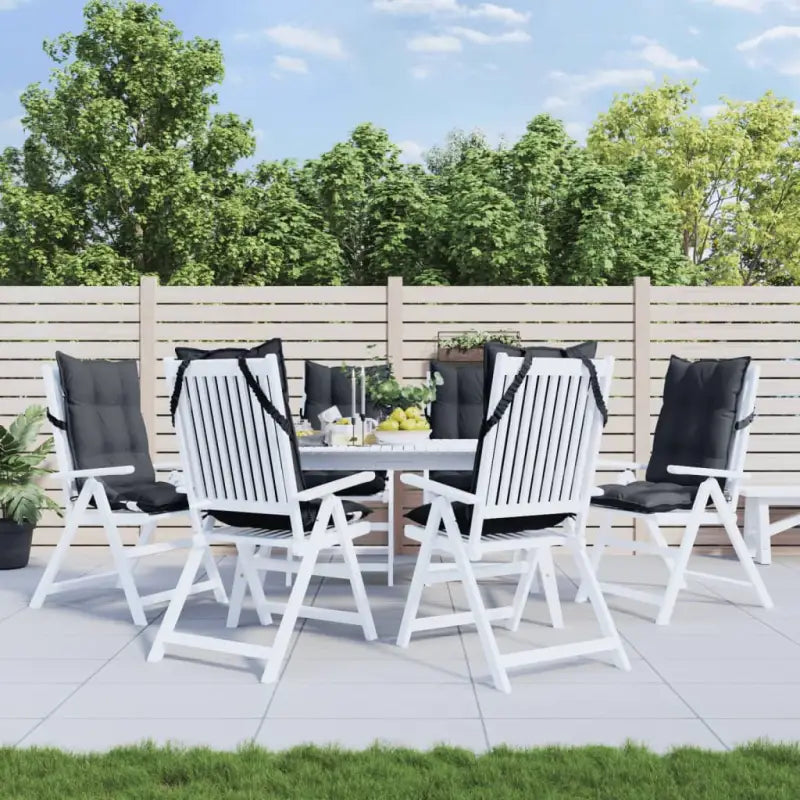 Stoelkussens met hoge rug van oxford stof voor een frisse uitstraling - Antraciet / 6 / with 2 elastic straps