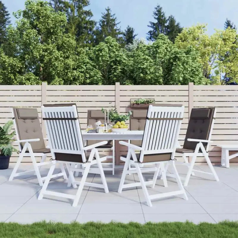 Stoelkussens met hoge rug van oxford stof voor frisse uitstraling - Taupe / 6 - Stoelkussens