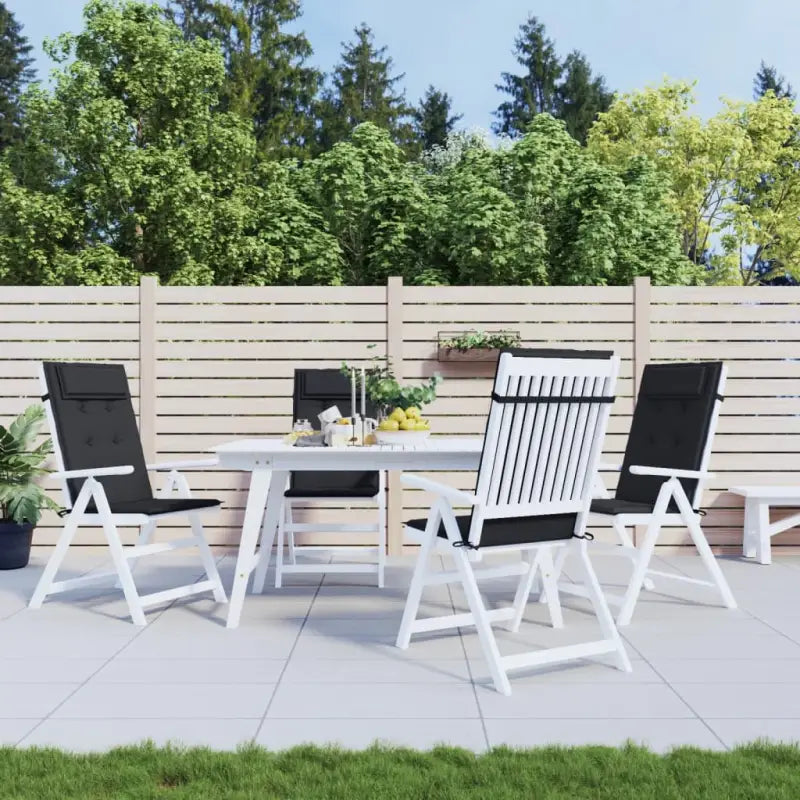 Stoelkussens met hoge rug van oxford stof voor frisse uitstraling - Zwart / 4 - Stoelkussens