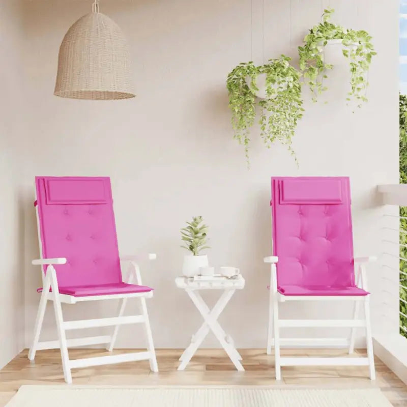 Stoelkussens met hoge rug van oxford stof voor frisse uitstraling - Roze / 2 - Stoelkussens